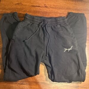 YoungLA Black Sweatpants with Elastic Waistband
